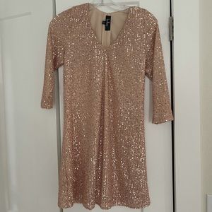 Rose gold lulus mini  dress